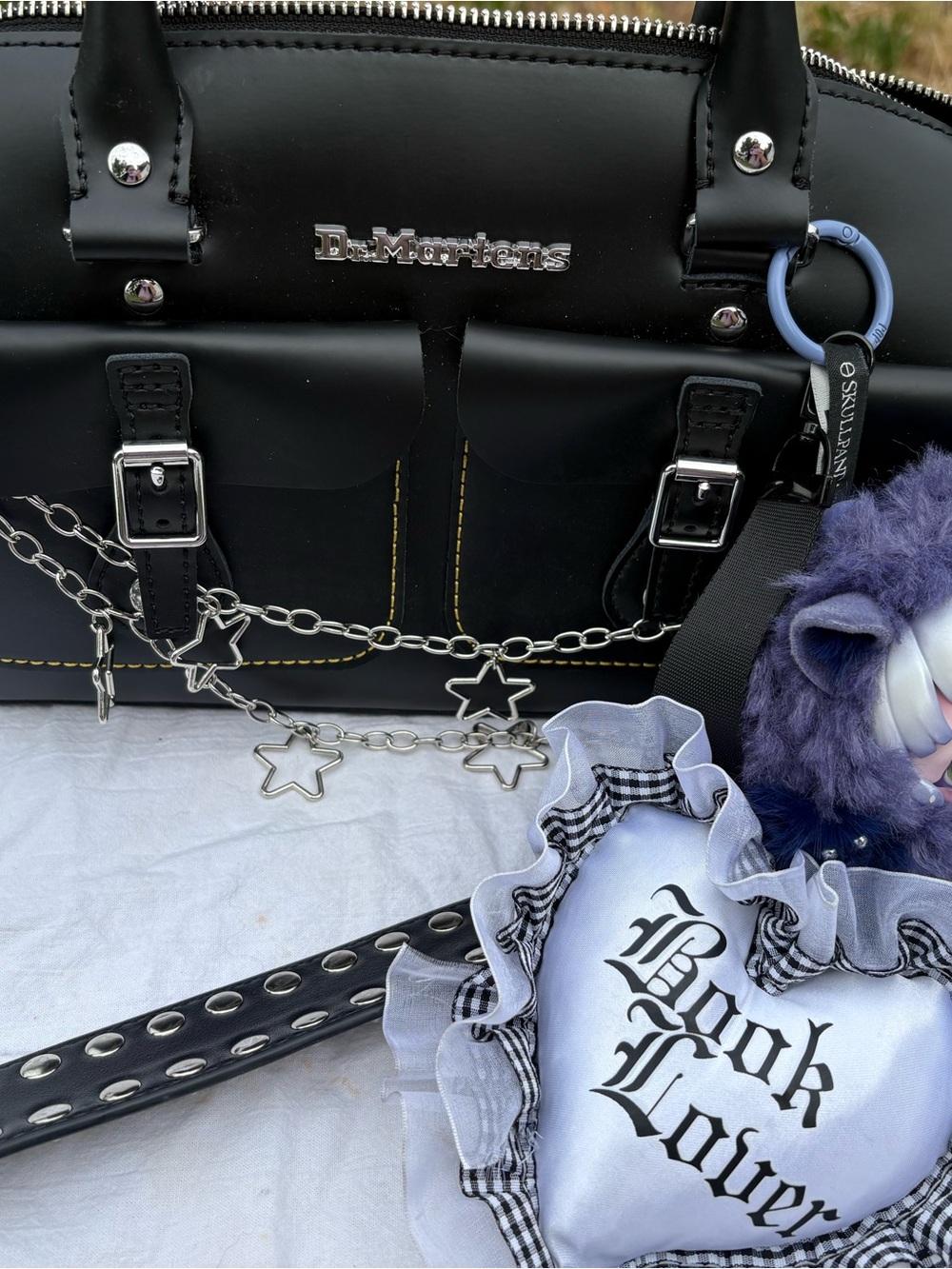 Dr. Martens Black Satchel with Silver Star Chain - Picture 2 of 7